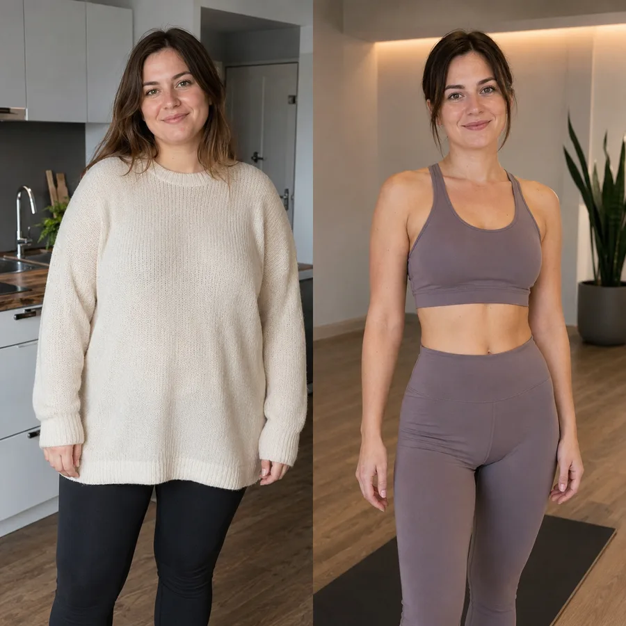 Echtes Zielfit Vorher-Nachher-Ergebnis von Kira