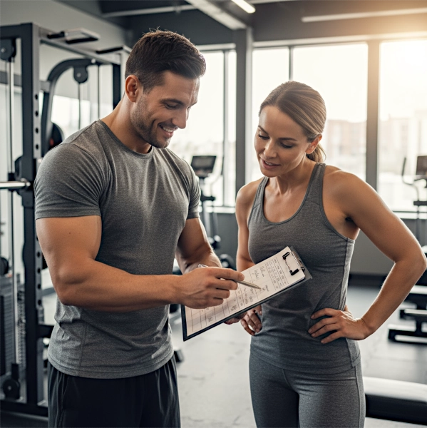 Personal Trainer kosten München wird der Kundin gezeigt